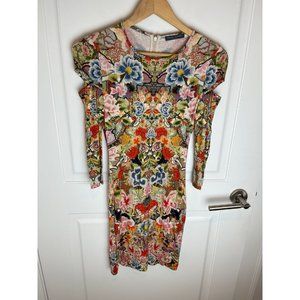 Alexander McQueen Floral Multicolor Mini Dress